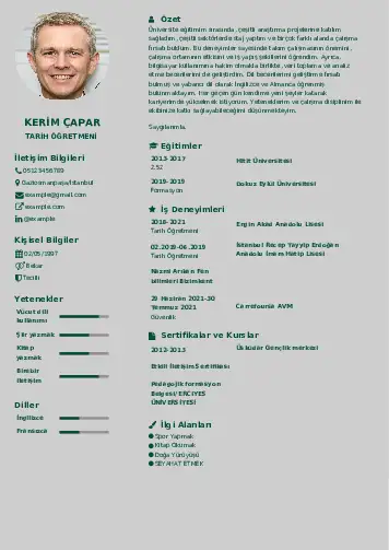 Tarih Öğretmeni Cv Örnekleri cv indir